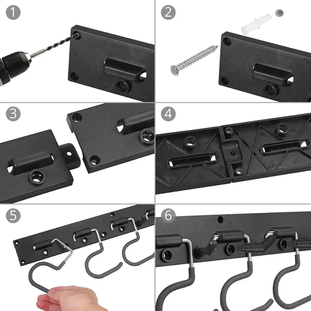justool 64 inch adjustable tool storage system 16 hooks wall holder garage storage garden tool organizer racks wall mount holder free global shipping
