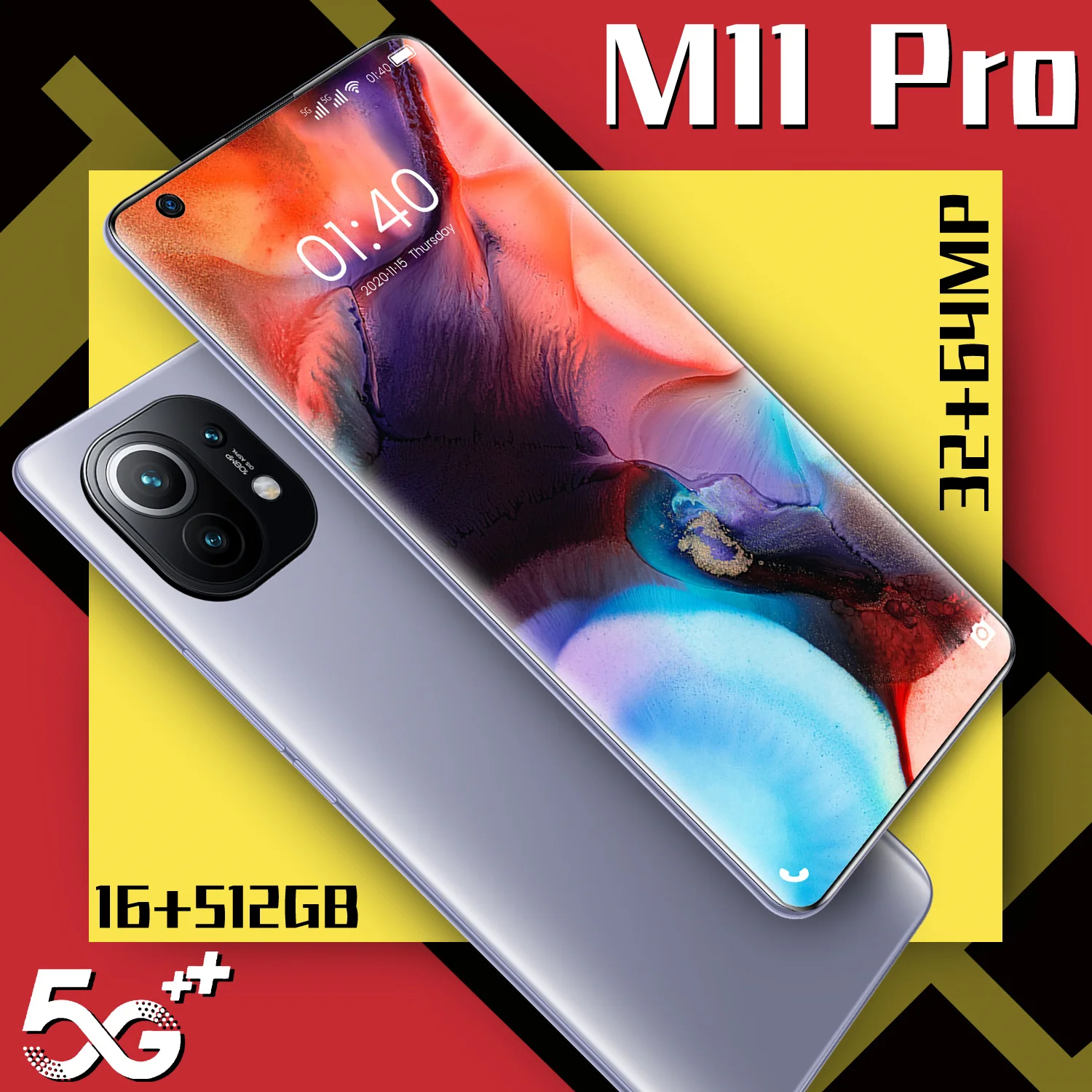 

Hot Sale M11 Pro 7.3 Inch Global Version Smartphone 16GB 512GB 32MP 64MP 6800mAh Android 11 Snapdragon 888 Face ID Cell Phones