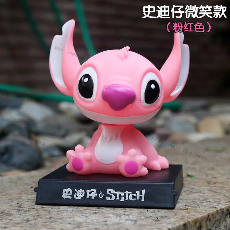 

Original Disney Stitch Action Figure Cartoon Car Decoration Shaking Head Doll Pink Stitch Anime Figure Funny Gifts for Children