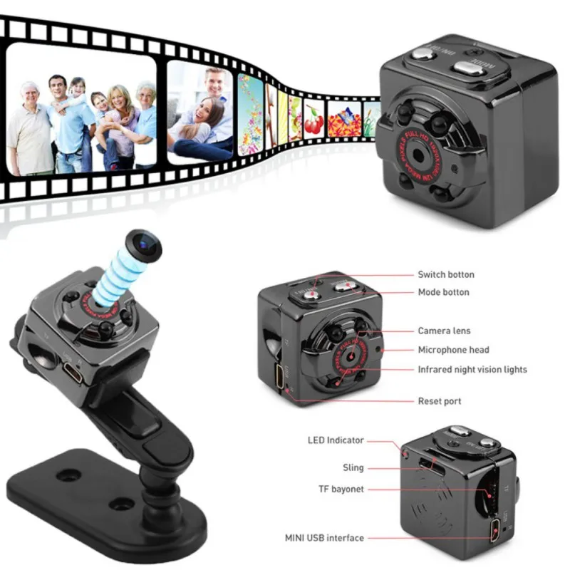 

SQ8 Smart Full 1080p Small Cam Micro Mini Camera Video Camera Night Vision Wireless Body DVR DV Tiny Minicamera Microchamber