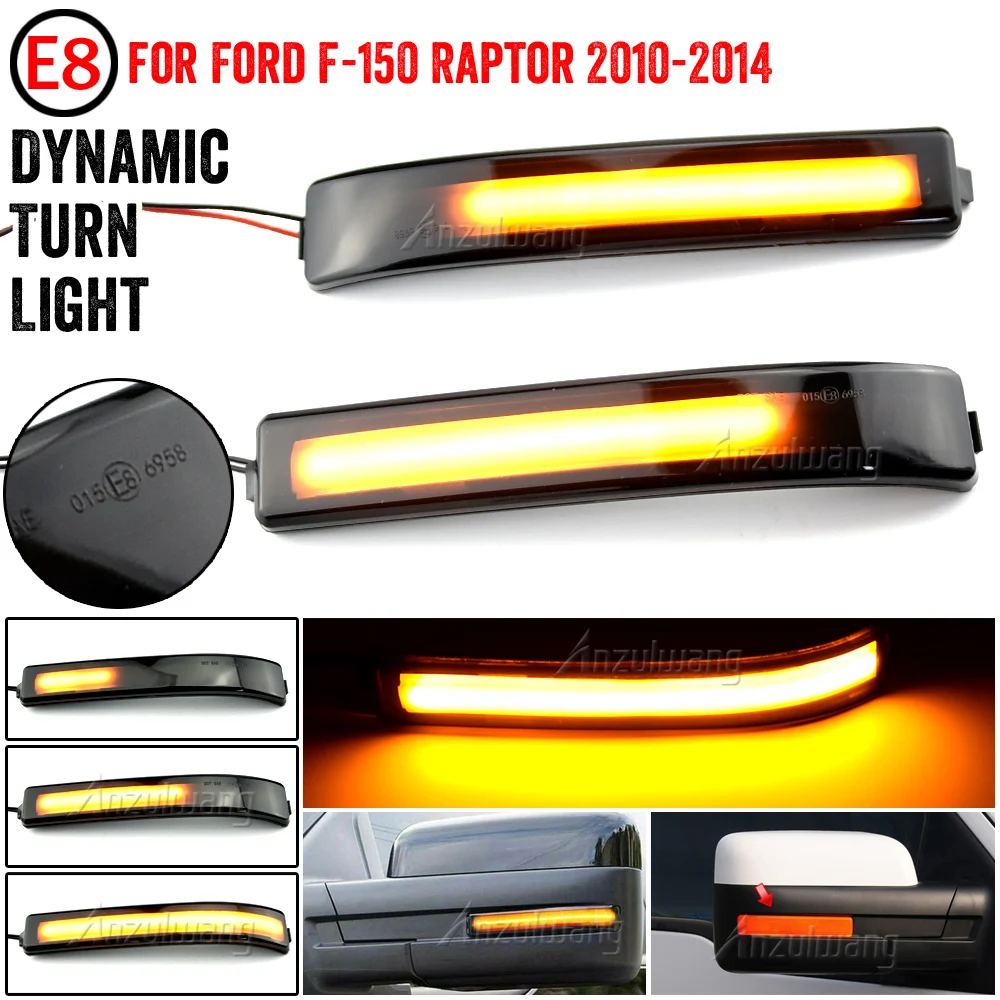 

2pcs Dynamic Turn Signal Light LED Side Mirror Sequential Indicator Blinker For Ford F150 F-Series F-150 SVT Raptor 2009-2014