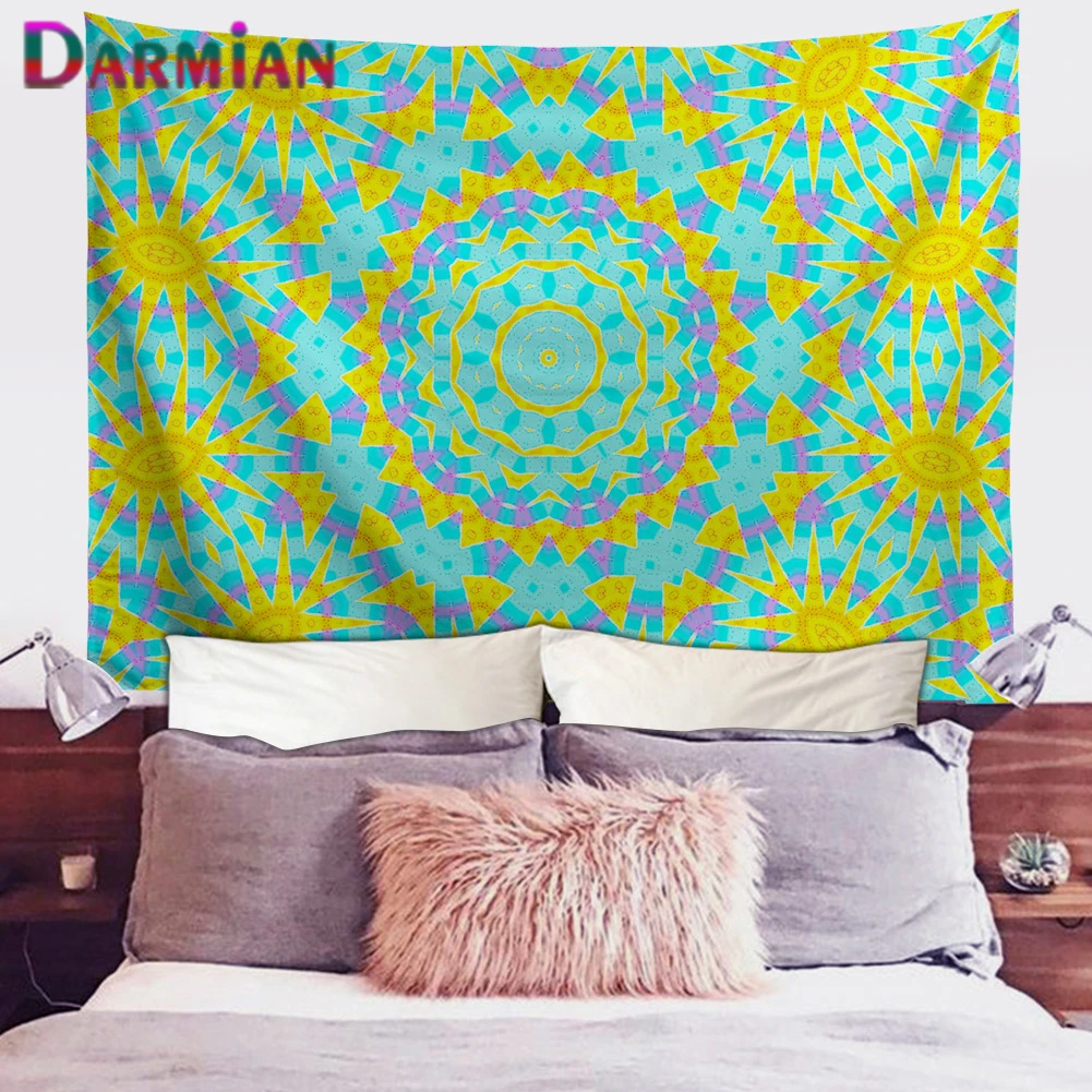 

DARMIAN Colorful Mandala Print Tapestry Wall Hanging Rectangle Hippie Tapestry for Home Room Background Decor Mural Picnic Mat