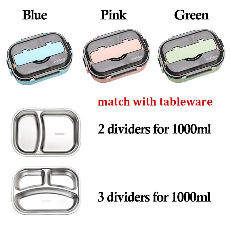 Ланч бокс для детей и взрослых из нержавеющей стали 304 герметичная коробка Bento