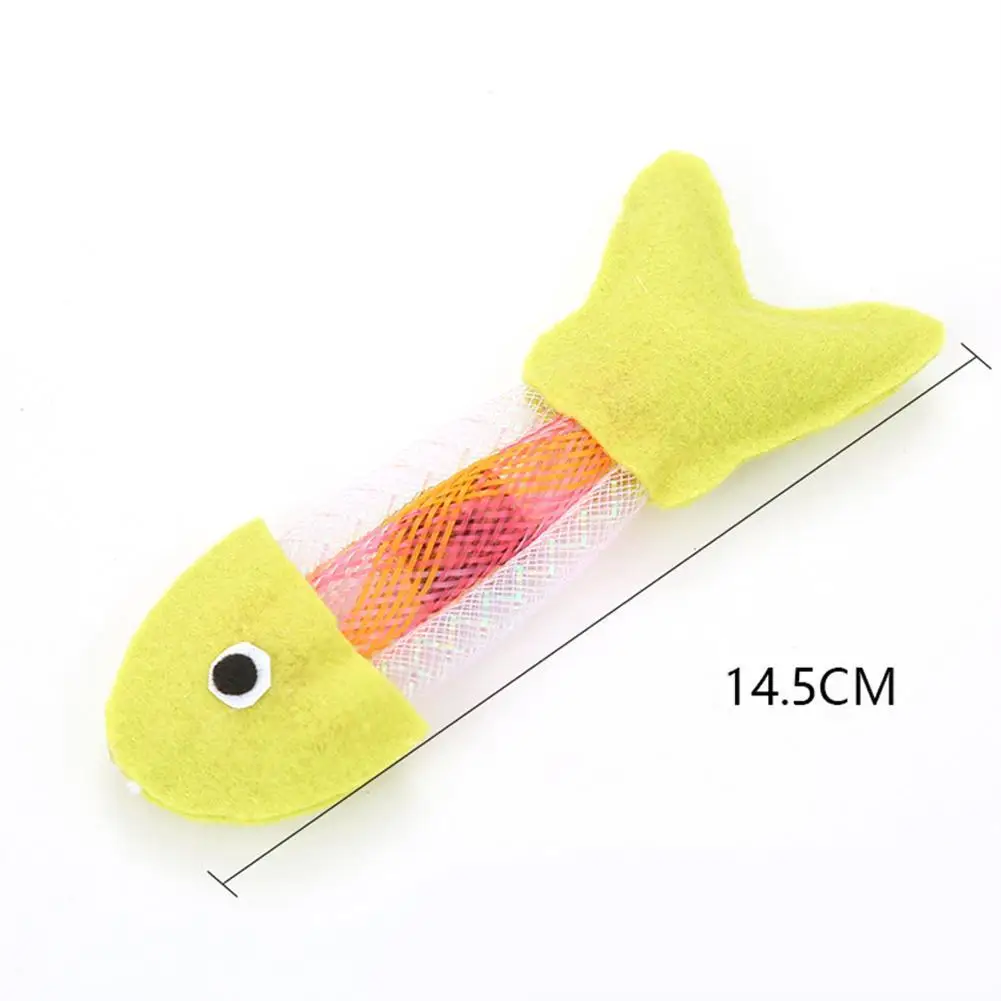 

Funny Pet Cat Catnip Toy Fish Hose Shaped Spring Colorful Interactive Game Non- Cats Toys R1T2