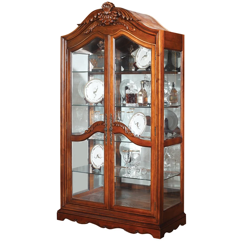 Классический обеденный сервант деревянный стеклянный шкаф для обеда