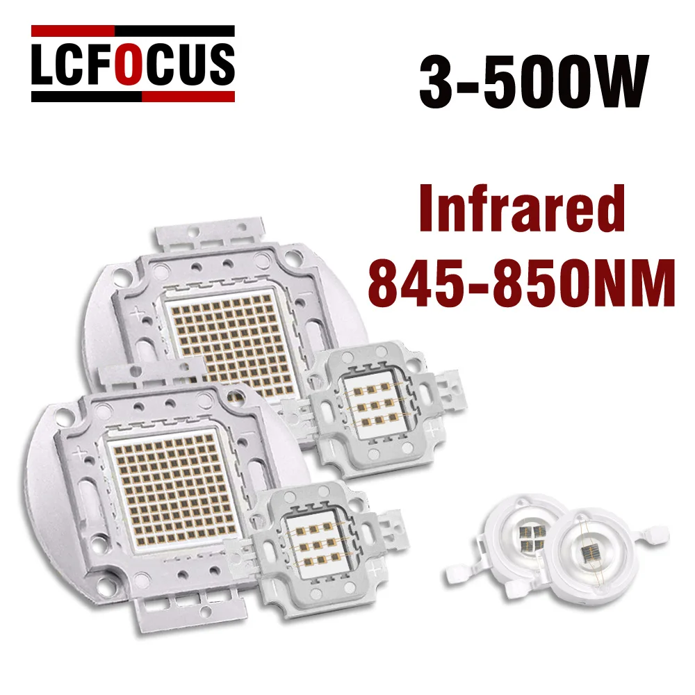 

LED Chip IR 840-850nm 3W 5W 10W 20W 30W 50W 100W 300W Infrared Emitter COB 3 5 10 20 30 50 100 500 W High Power Watt Lamp Beads
