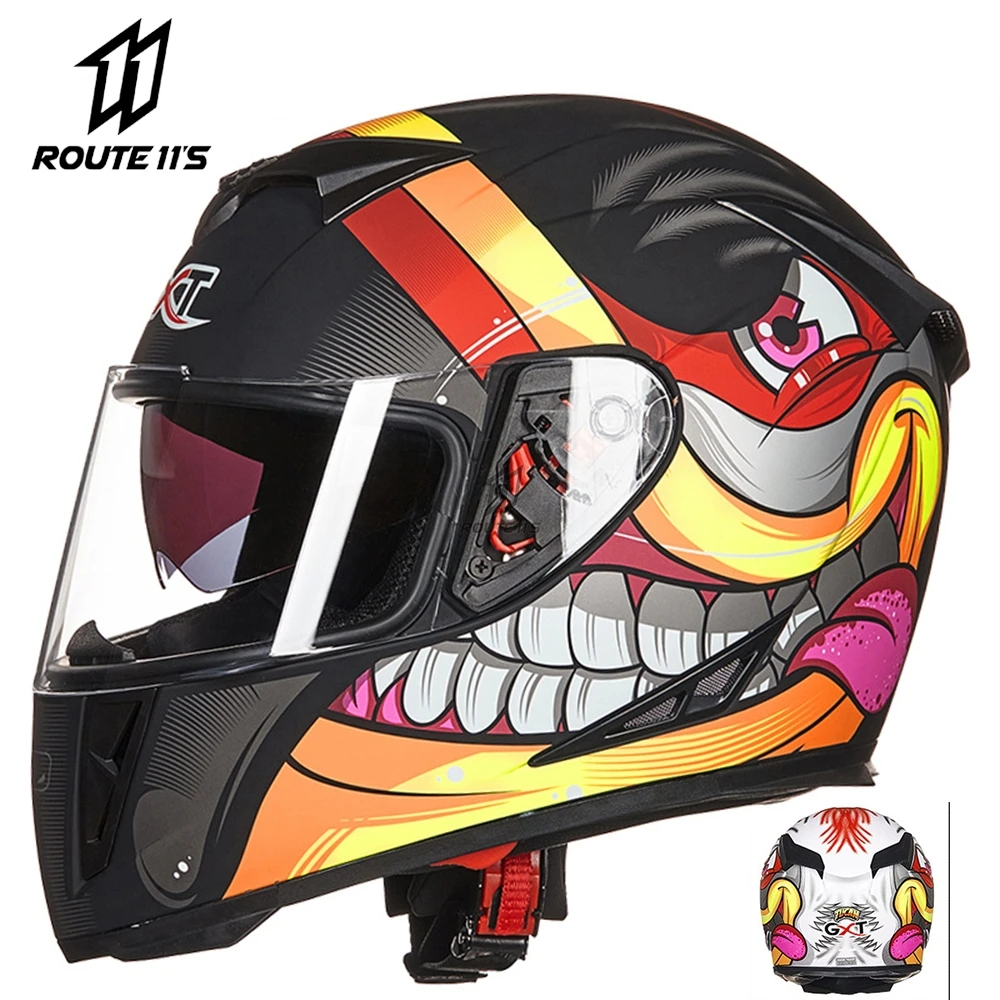 

Мотоциклетный шлем с двойными линзами GXT, модульный шлем на все лицо, с двойным козырьком, для гонок