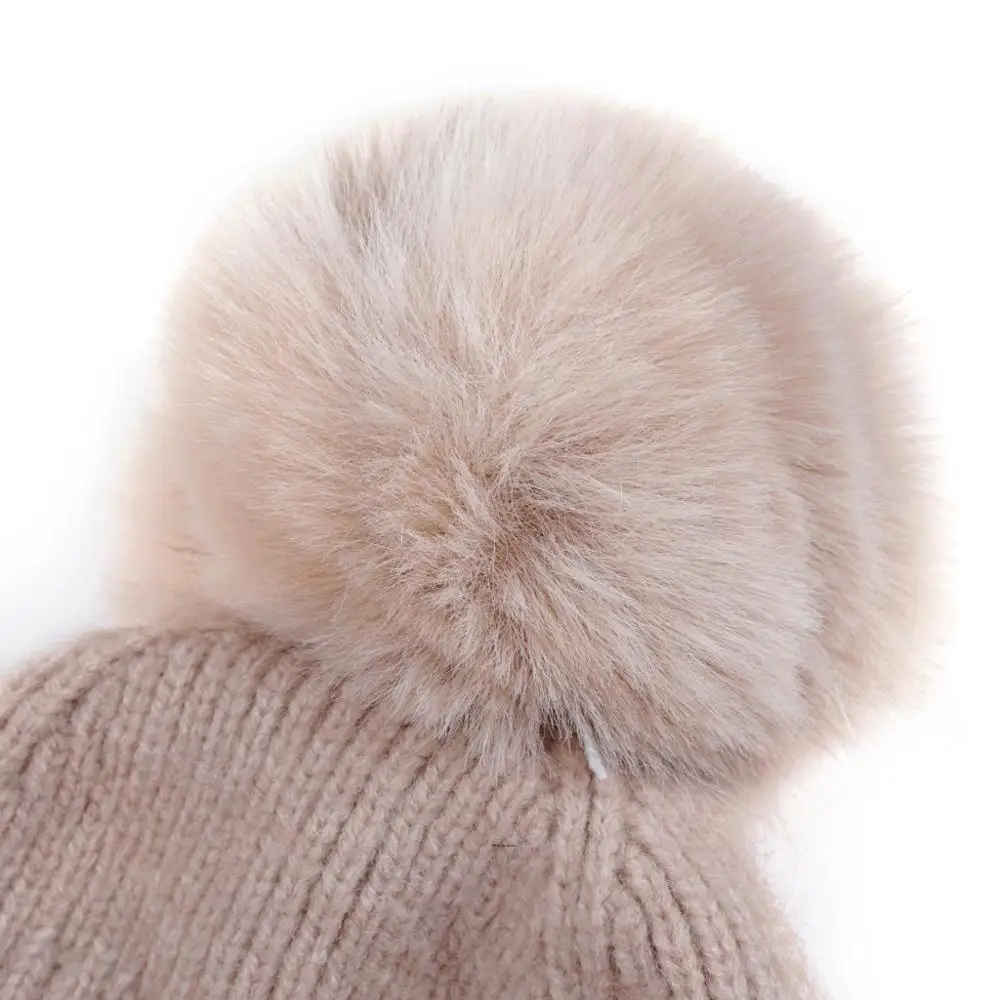 Модные женские шапки зимние теплые утолщенные вязаные защитные шапочки