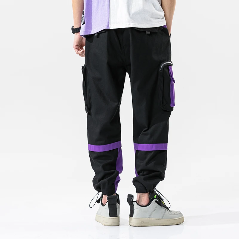 

Hip Hip Pants Vintage Color Block Patchwork Cargo Harem Pant Streetwear Harajuku Jogger Sweatpant Cotton Trousers 2021