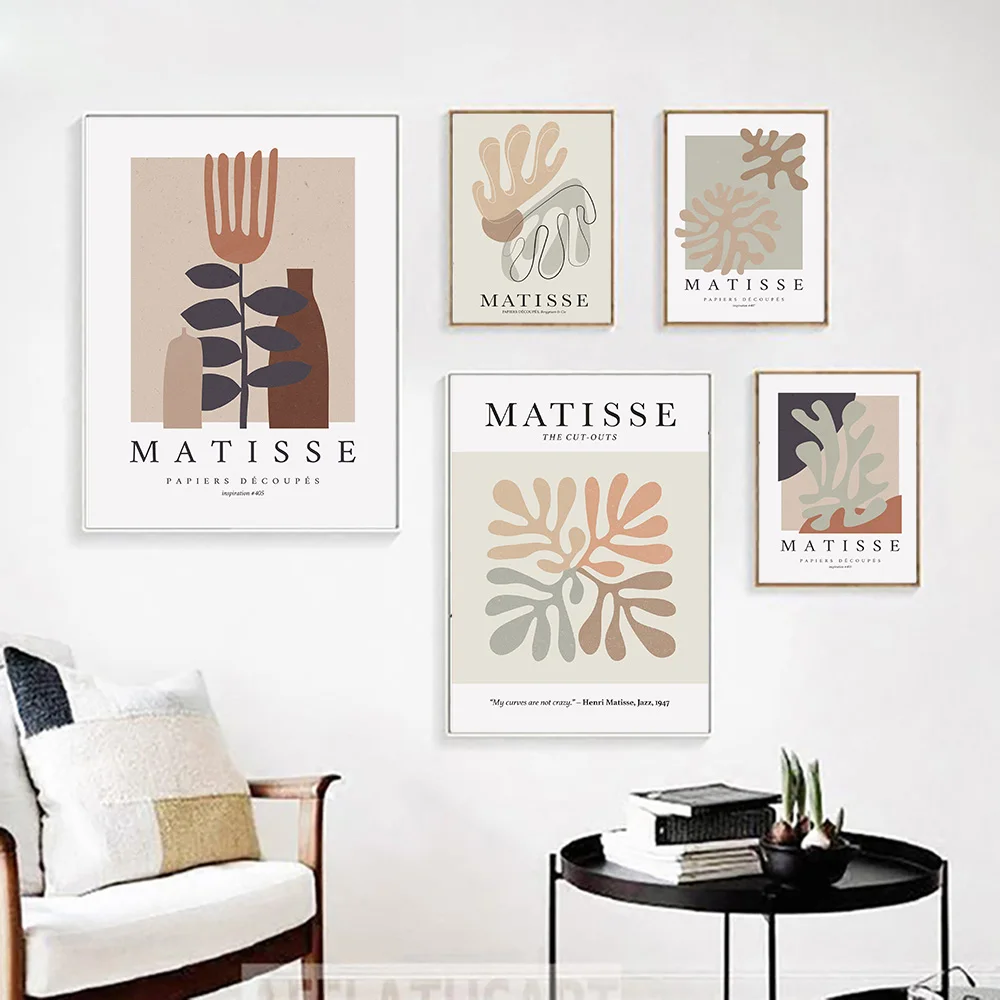 

Henri Matisse Retro Posters and Prints Abstract Leaves Wall Art Vintage Canvas Painting Pictures for Living Room Home Decor