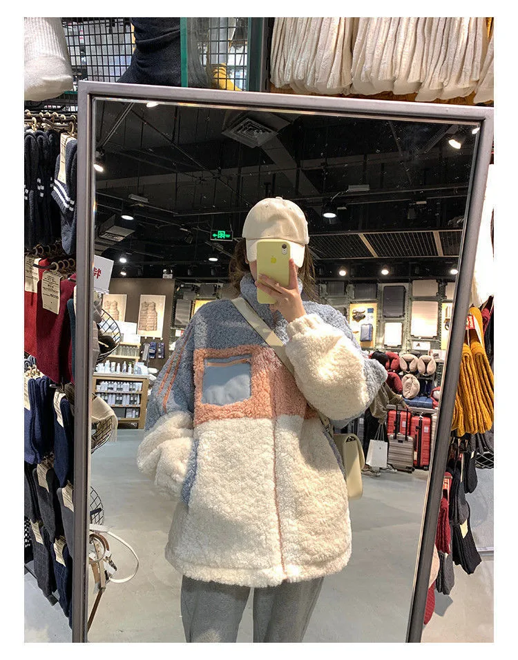 

Winter Girls Jacket Plus size Autumn clothes warm girl thick jean coat Lamb Wool warm jean blouses fgguu77