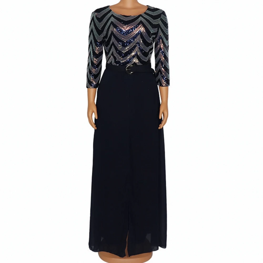 Женская мусульманская комбинезоны бисер с расклешенными рукавами черный