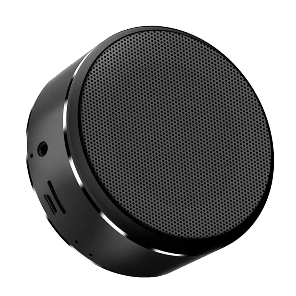 Портативный беспроводной Bluetooth круглый динамик TF карта металлический корпус