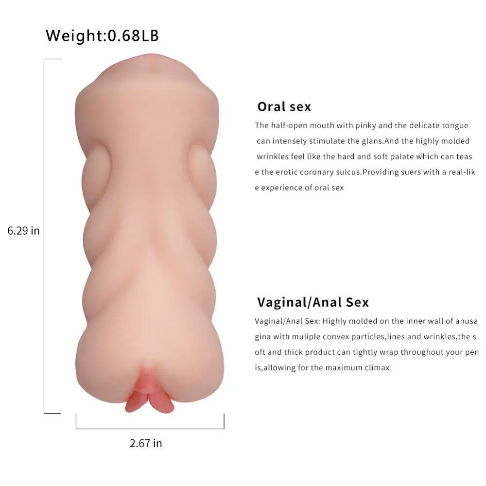 Реалистичная Вагина рот оральный силиконовый Мужской мастурбатор 3D Глубокая