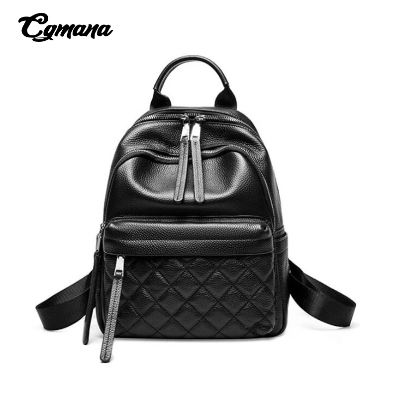 Женский рюкзак из натуральной воловьей кожи школьные ранцы на молнии для