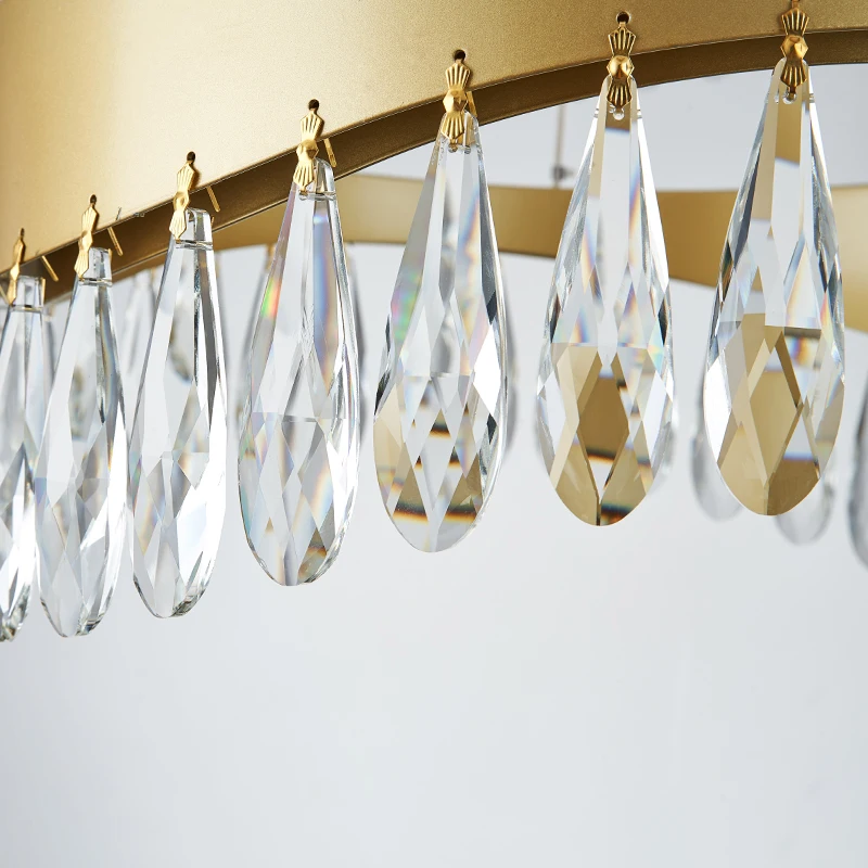 

Hanging Lamp Cristal Luster Island Led lights Fixtures Crystal Black Chandeliers Gold Chandelier Lighting for living room