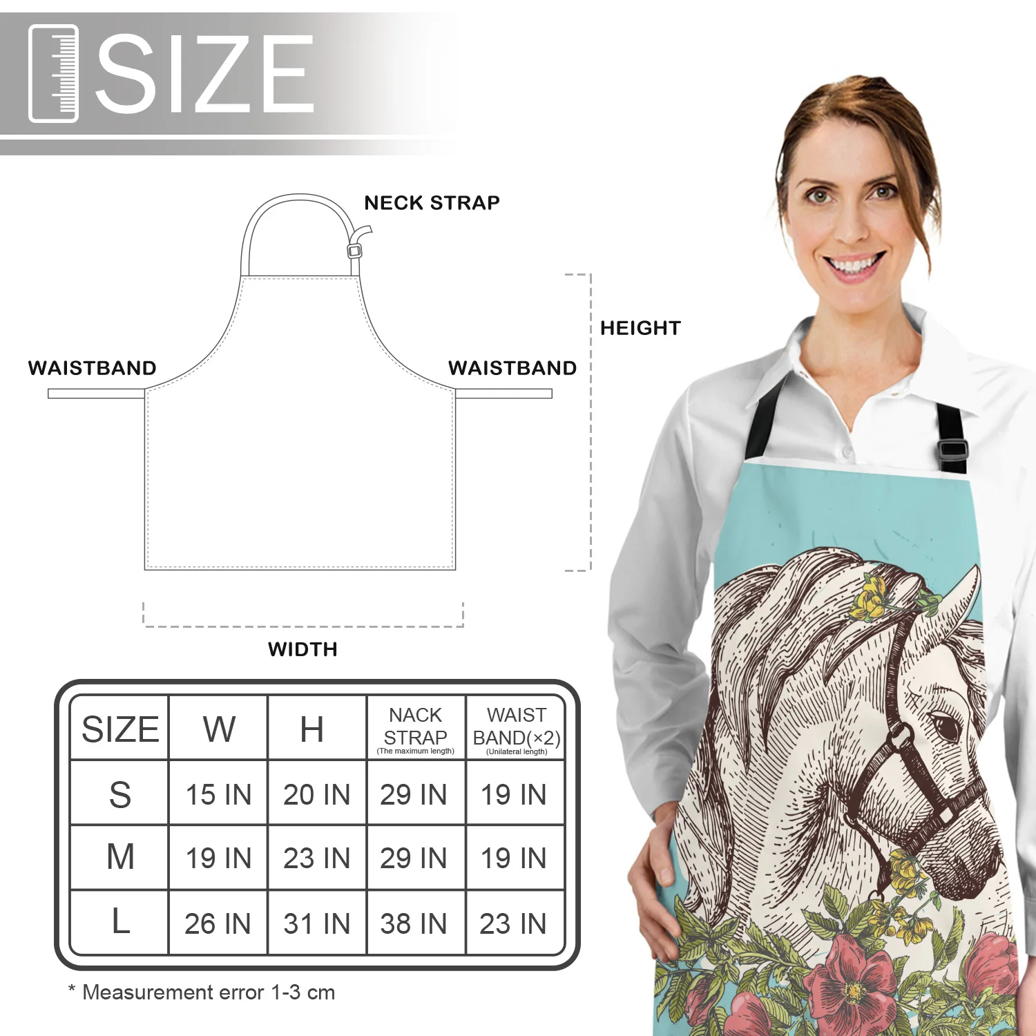 Животные в богемном стиле белый конский фартуки с принтом кухня домашний холст