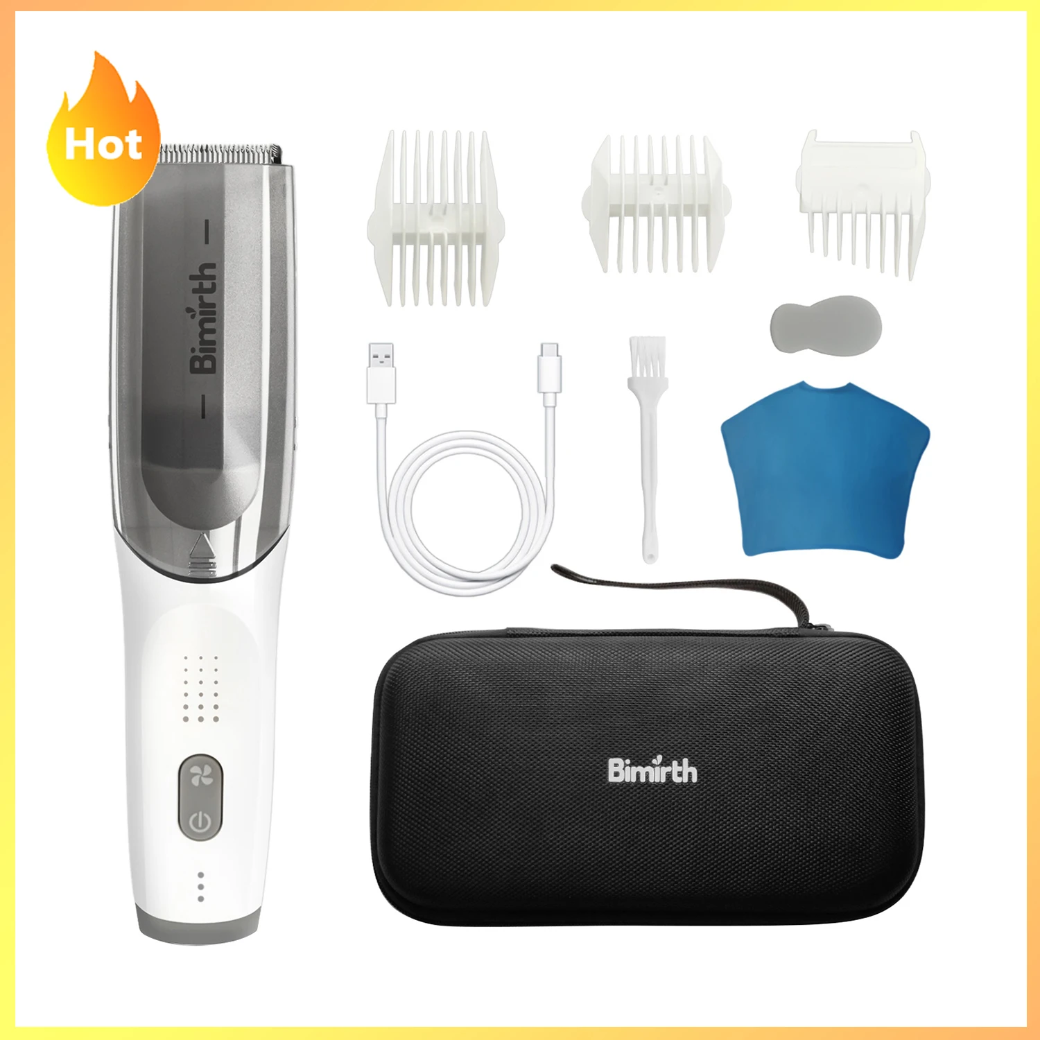 

Bimirth Cordless Haircut Kit Built-in Rechargeable Battery Waterproof Sponge Haircut Hair Clipper for Boys Men Kids