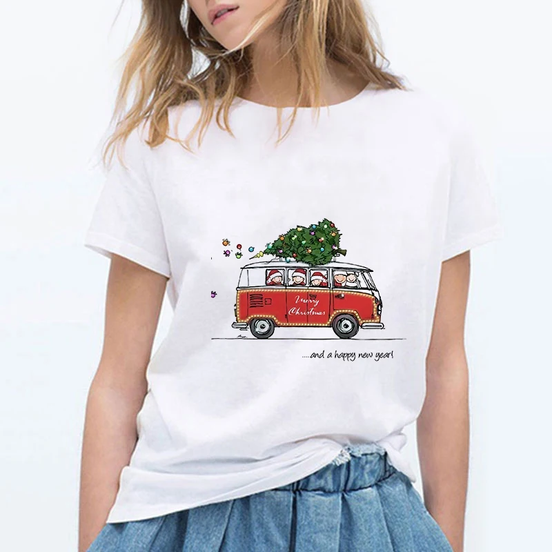 

Women Summer HAVE HOLLY JOLLY CHRISTMAS Print Harajuku Funny Short Sleeve T Shirts Women Gym Kawaii Kpop Plus Size Women Shirts