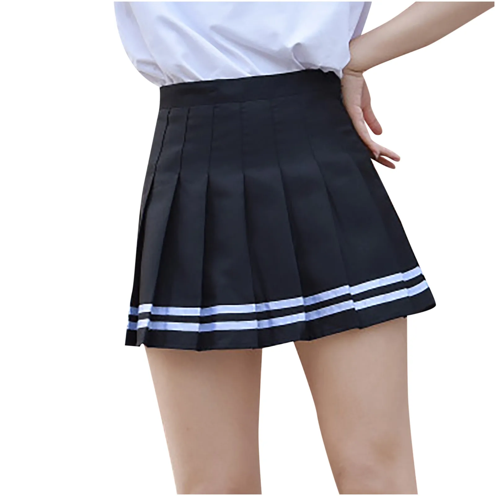 

School Girls Sexy Cute Skirt with Zipper woman skirts Women Fashion kawaii High Waist Pleated skirt Slim Solid A-line Skirt
