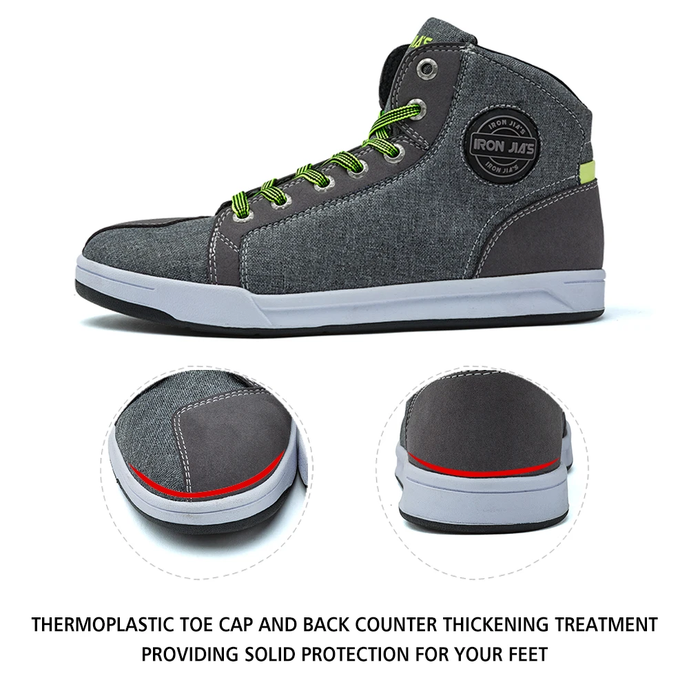 Мужские мотоциклетные ботинки IRON JIA'S серые повседневные для мотокросса дышащие