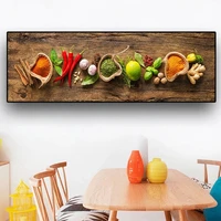 grains spices spoon peppers kitchen canvas painting cuadros scandinavian posters and prints wall art food picture living room