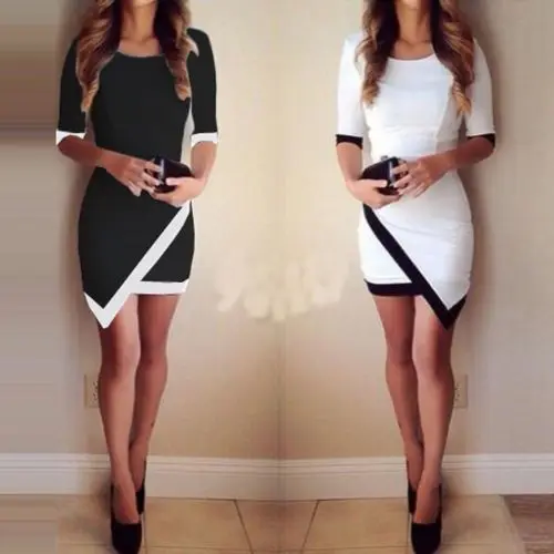 

Women's Asymmetrical Hem Wear to Work Pencil Sheath Bodycon Mini Dress Sleeveless Belted Wear To Work Office Business dress