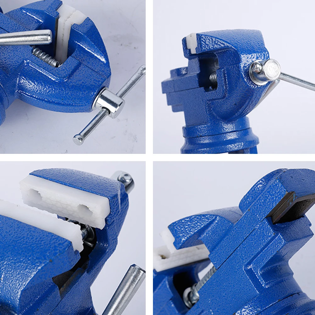 

Table Vise Bench Clamp Mini Universal Adjustable 360 Degree Swivel With Nylon Jaws For Home Craft MeEm Bench Table Vise