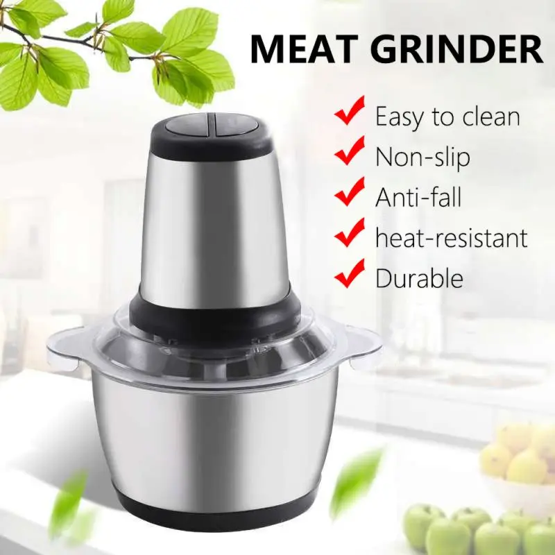 

2L Household Electric Stainless Steel One-key Meat Grinder/mixer US Standard