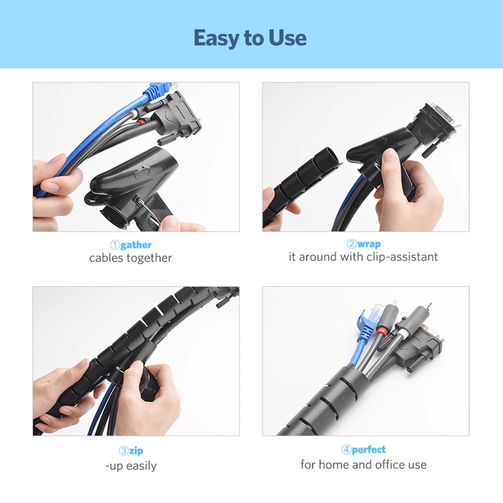 2/3/5 м гибким кабелем Органайзер спирально Трубочная шнур протектор провода