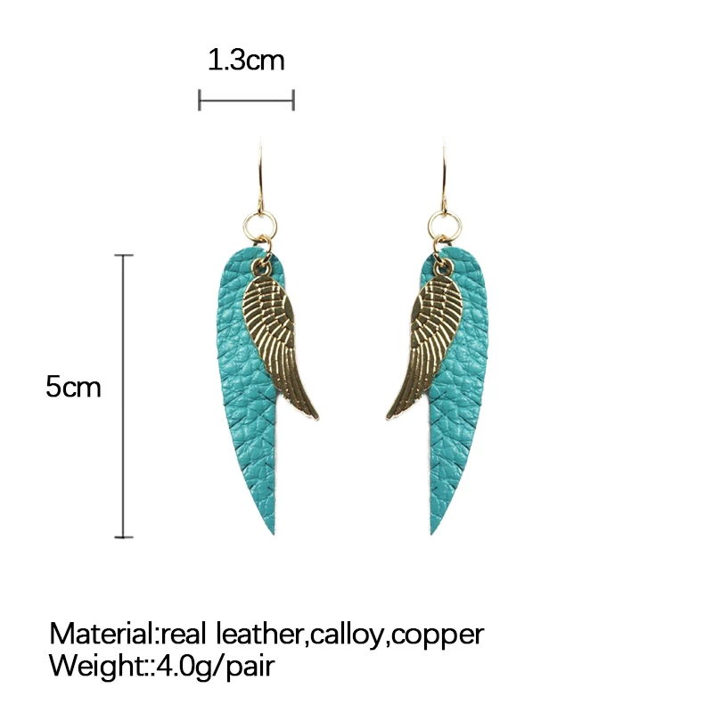 M & G модные серьги из натуральной кожи с крыльями ангела для женщин Эффектные