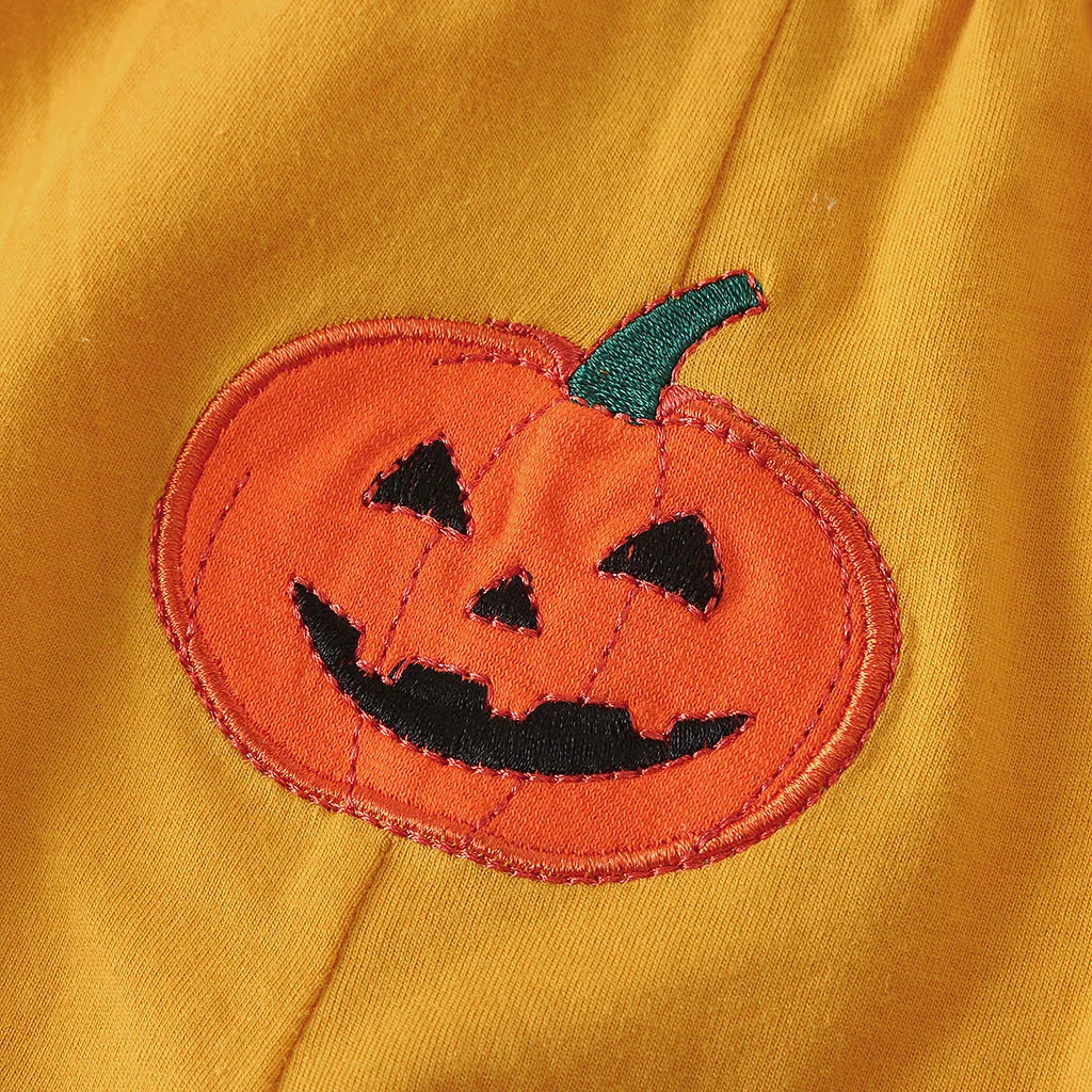 Детская осенняя одежда для новорожденных комбинезон с изображением тыквы