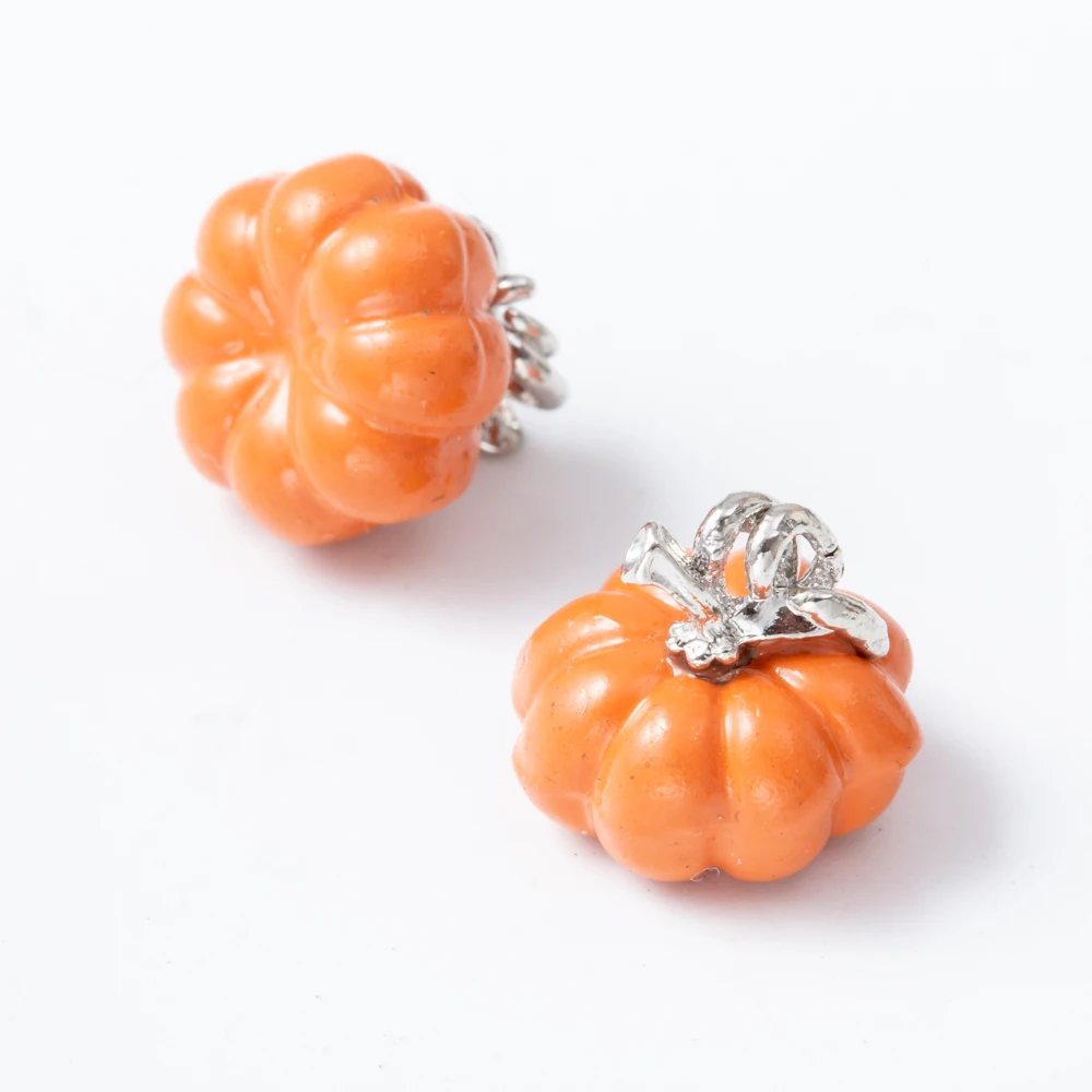 8pcs pumpkin Halloween Spray paint zinc alloy metal pendant charms for diy jewelry making 6738 | Charms