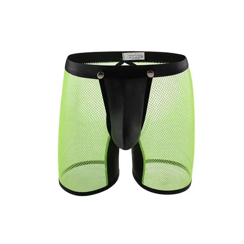 Мужские трусы-боксеры из ПУ кожи с U-образным выпуклым мешочком | Тематическая