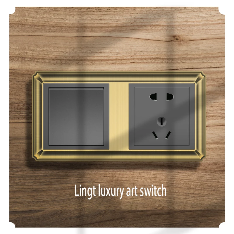 Настенный кнопочный переключатель Ретро Античная Медь цинковый сплав Панель 1-4