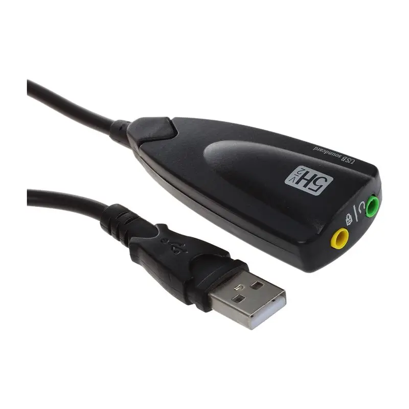 Мини USB 2,0 12 Мбит/с 3D Virtuel Externe 7,1 Canaux V2 Аудио Адаптер для сына черный