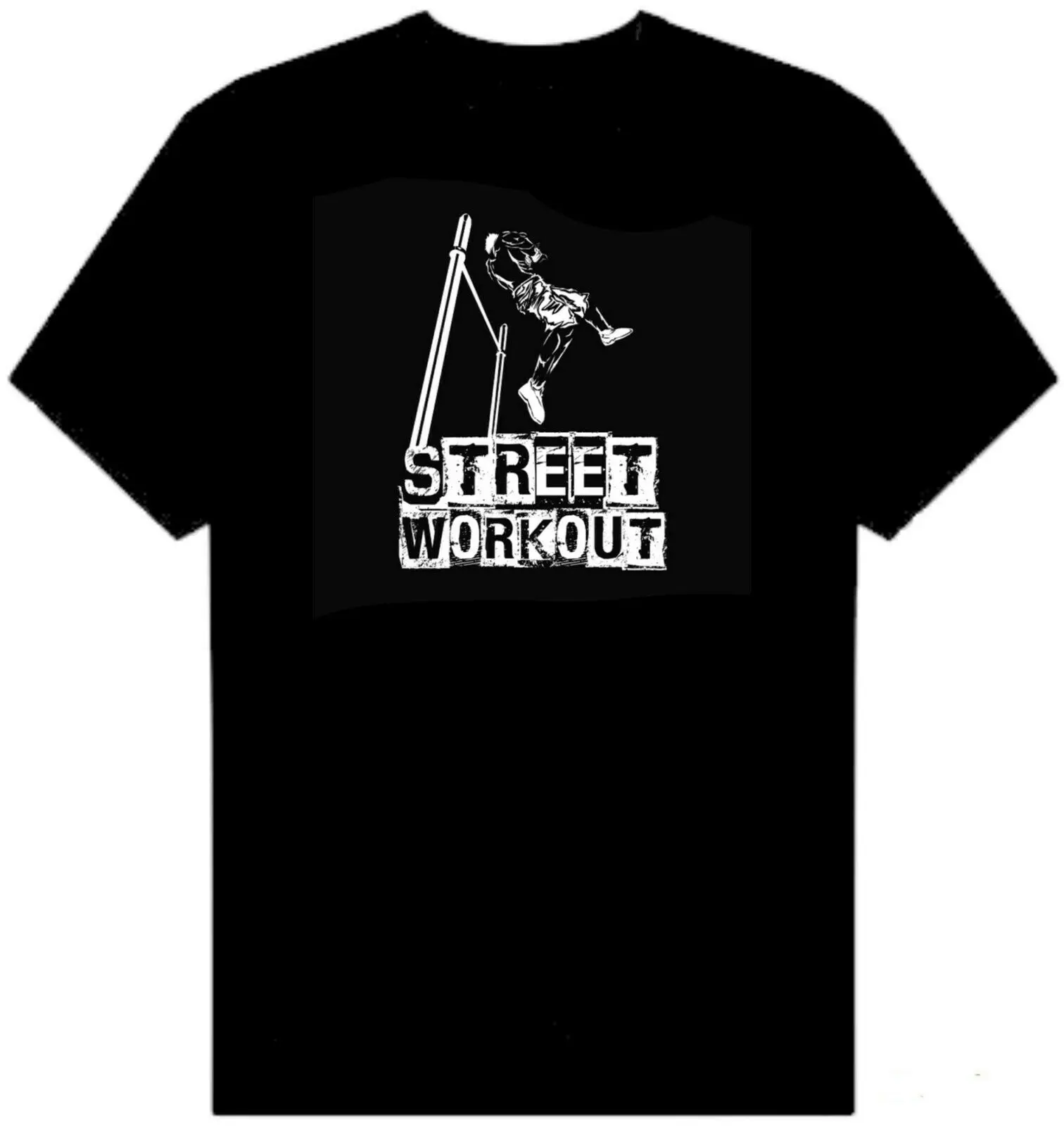 

Street workout black t-shirt for men size s m l xl- show original title Short Sleeve Tee Shirt Free Shipping cheap wholesale