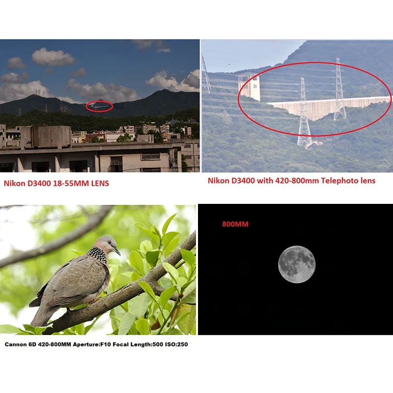 420-800mm F/8.3-16 Manual Super Telephoto Zoom Lens with 2X Teleconverter for Canon Nikon Pentax Olympus Sony | Электроника