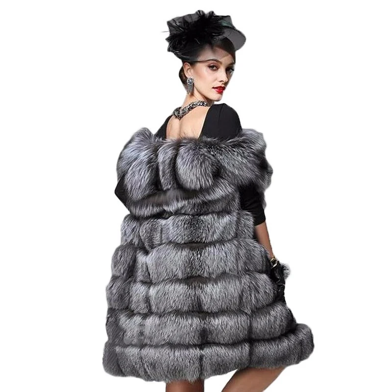 HJQJLJLS 2021 женский длинный Модный повседневный Тонкий серебристо-серый жилет из