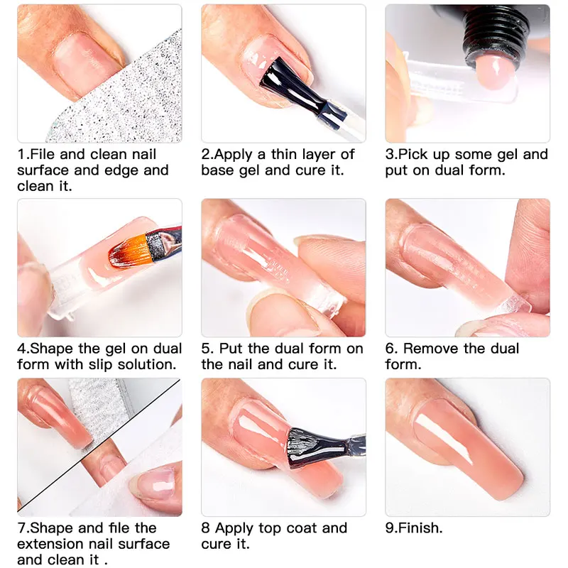 

MEET ACROSS 15ml Poly UV Gel Set Nail Gel Kit Luminous temperture color Change Gel Nail Extension Nail Gel For Nails