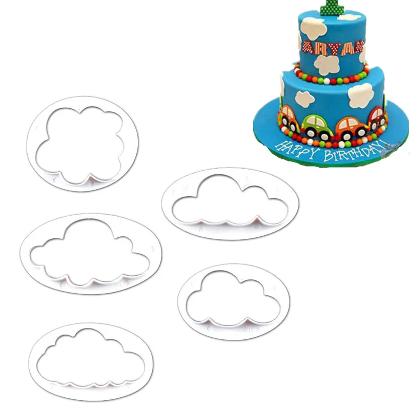 

5PCS/Set Cloud Shape Cookie Cutters Moulds Cute Biscuit Mold DIY Fondant Pastry cake decoration accessories Baking tools