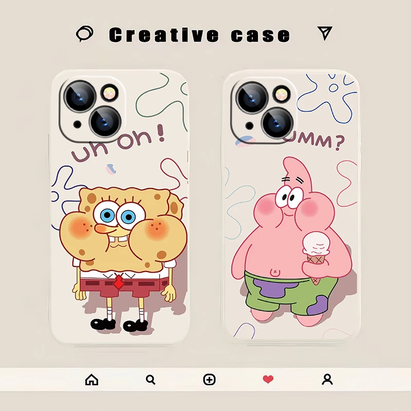

Cartoon Patrick-Star Phone Case For iPhone 13 12 11 Pro Max 12 13 Mini Pro Max X XR XS MAX 8 7 6 6S Plus Liquid Silicone Cover