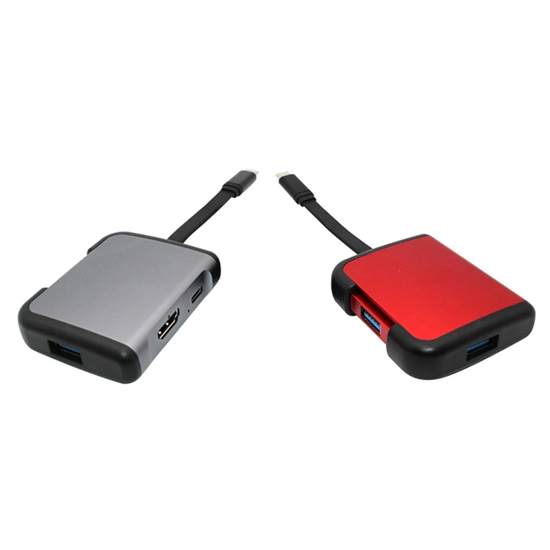 

Multifunctional 4 in 1 Type-C Docking Station USB Hub 3.0 HDMI HD Power Supply, for Game Consoles, Laptops