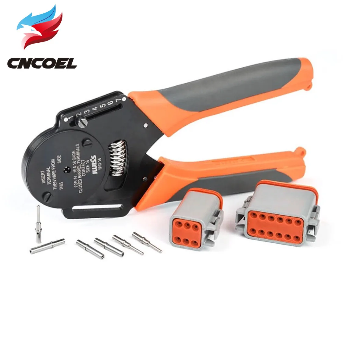 IWD-16 suitable for Deutsch connector crimping pliers Machining car terminal lathe male and female pin 18/16/14 AWG w2 Pliers