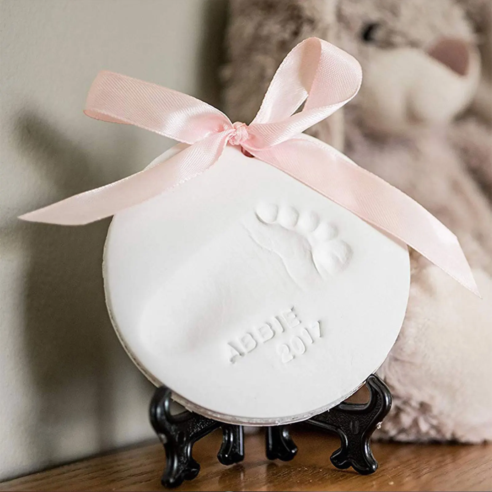 

2021 Baby Care Air Drying Soft Clay Baby Handprint Footprint Imprint Kit Baby Handprint Footprint Keepsake Kit Personalized Kit