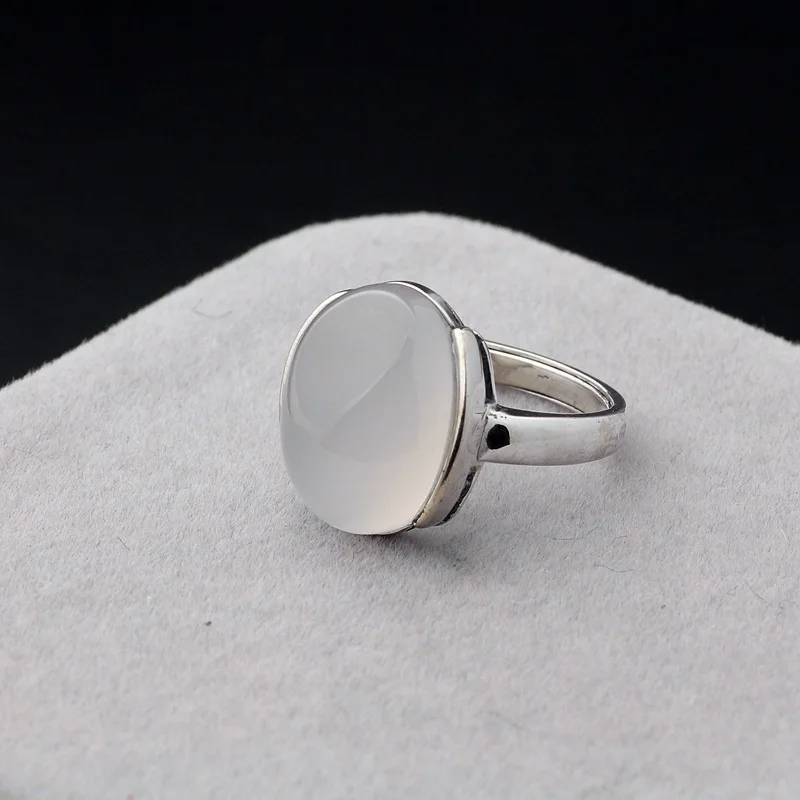 

pure silver restoring ancient ways ring opening pomegranate red agate jade green pulp contracted egg noodle mustard