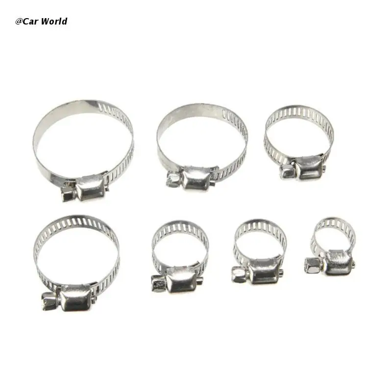 Водяные регулируемые зажимы 90 шт. 8-44 мм прочные из нержавеющей стали кольцевые