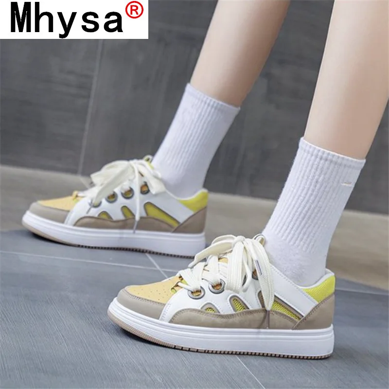 

Spring Women's Casual Shoes 2021 Fashion Comfortable Round Toe Women Vulcanized Shoes Low Cut Lace-up Sneakers Zapatillas Mujer