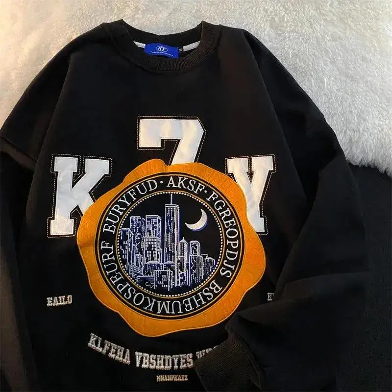 Свитшот женский хлопковый с буквенным принтом Повседневная Уличная одежда для