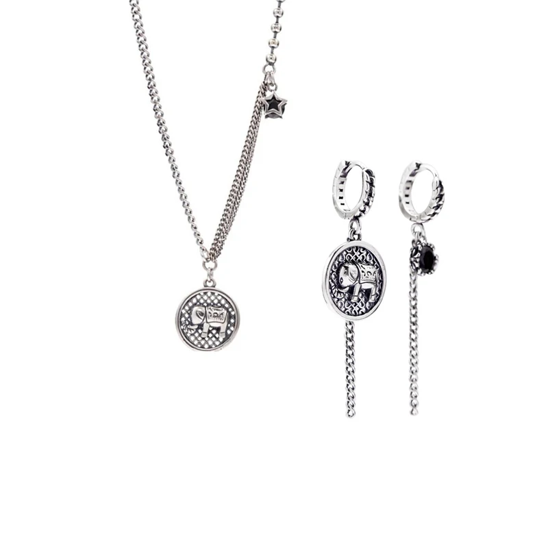 

Комплект из колье и серёг, из серебра 925 пробы